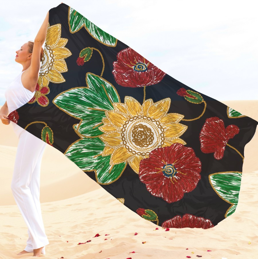 Парео-хустка-палантин 10в1 з принтом Квітковий принт ВСІ Розміри