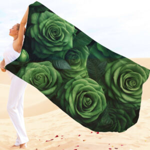 Парео-хустка-палантин 10в1 з принтом Квітковий принт Зелені троянди ВСІ Розміри