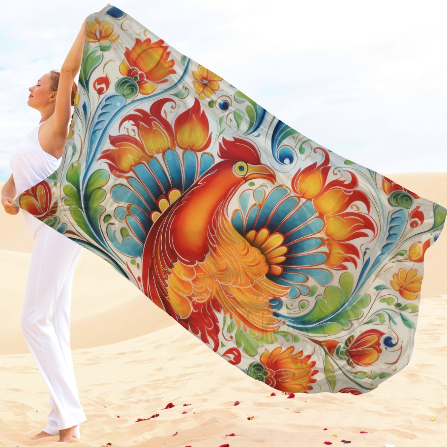 Парео-хустка-палантин 10в1 з принтом Етнічний орнамент ВСІ Розміри