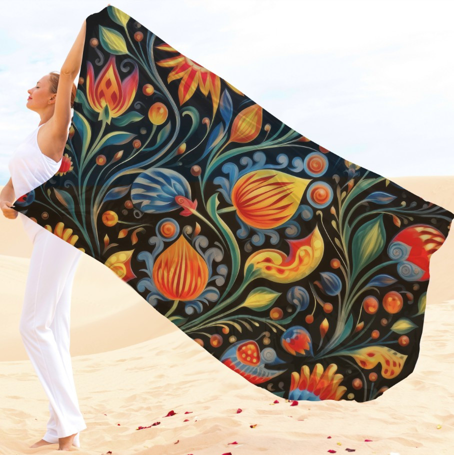 Парео-хустка-палантин 10в1 з принтом Етнічний орнамент ВСІ Розміри