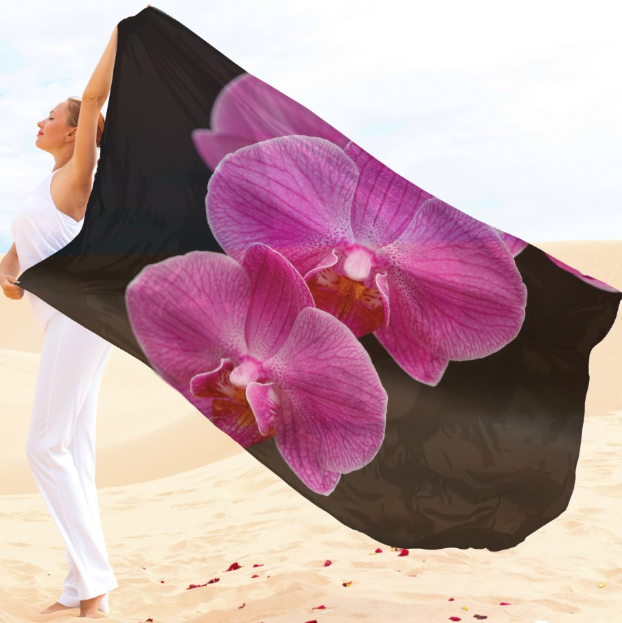 Парео-хустка-палантин 10в1 з принтом Квітковий принт Орхідеї ВСІ Розміри