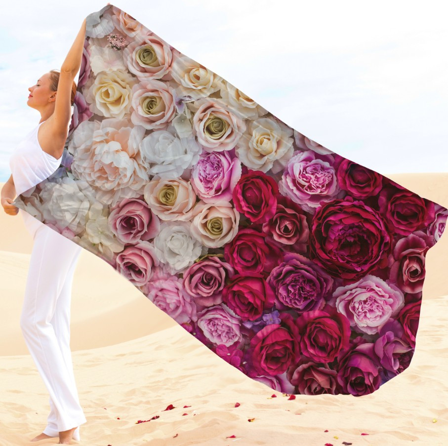 Парео-хустка-палантин 10в1 з принтом Квітковий принт Троянди ВСІ Розміри