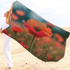 Парео-хустка-палантин 10в1 з принтом Квітковий принт Маки ВСІ Розміри