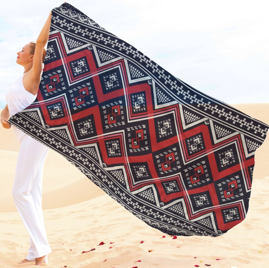 Парео-хустка-палантин 10в1 з принтом Етнічний орнамент ВСІ Розміри