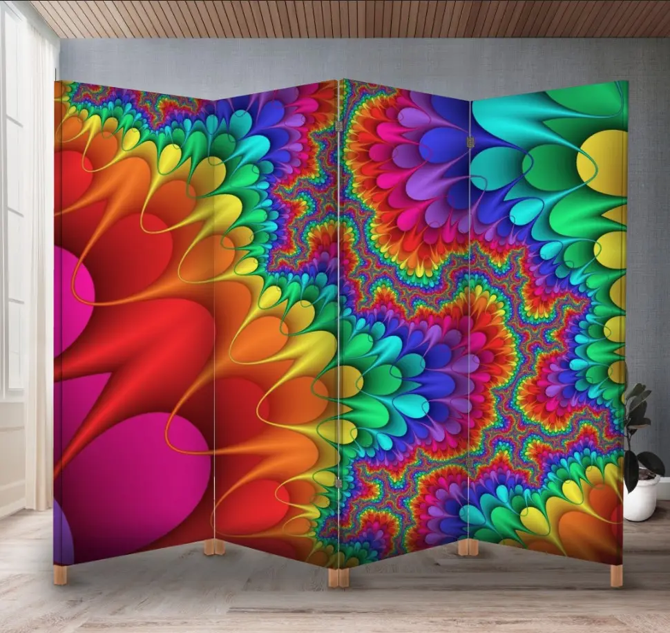 Декоративний екран (ширма) з принтом Абстракція яскрава