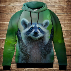 Толстовка унісекс з 3D принтом на тему: Єнот ВСІ Розміри Преміум тканина