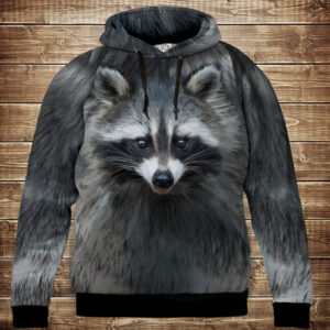 Толстовка унісекс з 3D принтом на тему: Єнот ВСІ Розміри Преміум тканина