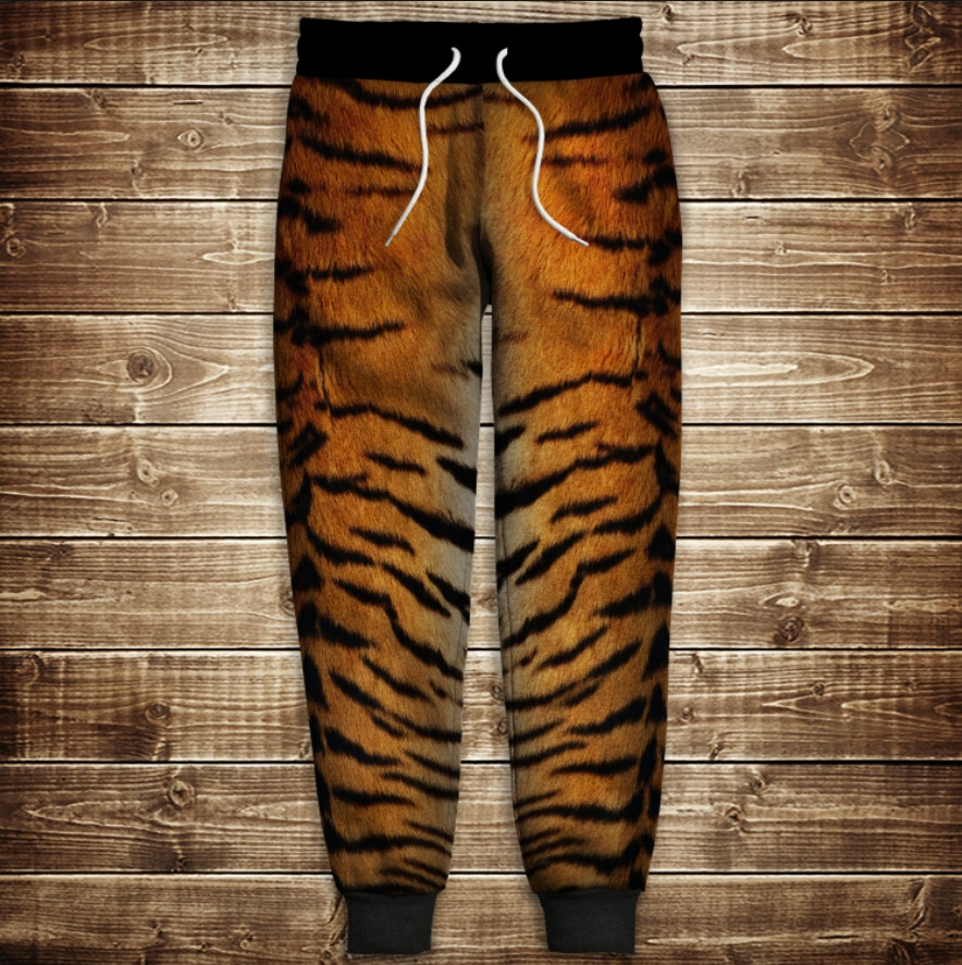 Штани з 3D принтом: Шкіра тигра ВСІ Розміри Преміум тканина