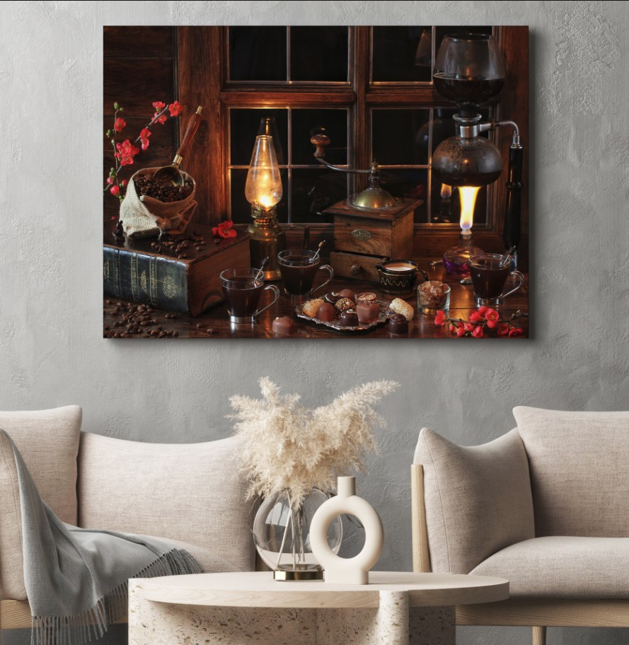 Картина (натюрморт) полотно з 3Д принтом Теплий вечір