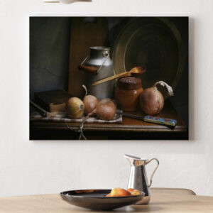 Картина з натюрмортом - Цибуля на столі