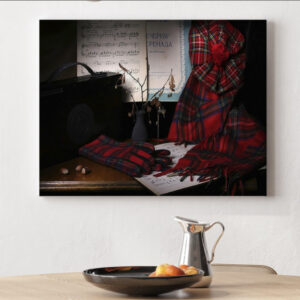 Картина з натюрмортом - Шотландський шарф та рукавички