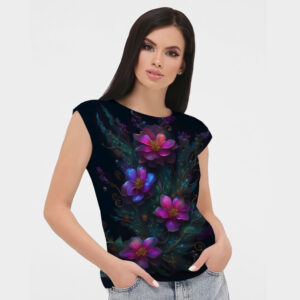 Блуза жіноча з принтом Квітковий орнамент ВСІ Розміри Преміум тканина