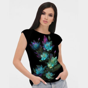 Блуза жіноча з принтом Квітковий орнамент ВСІ Розміри Преміум тканина