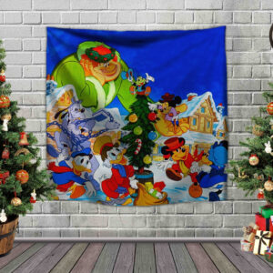 Панно тапестрі (гобелен) з 3D з різдвяним принтом Герої діснея Різдво