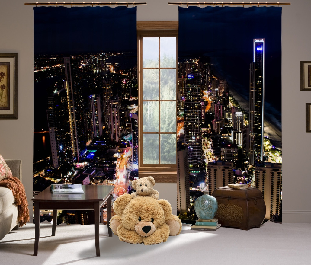 Штори 3D Нічне місто