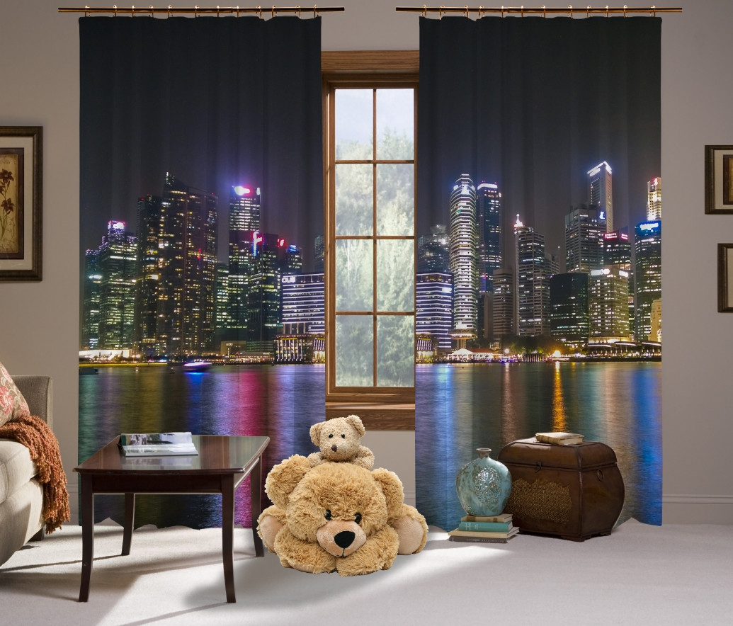 Штори 3D Нічне місто