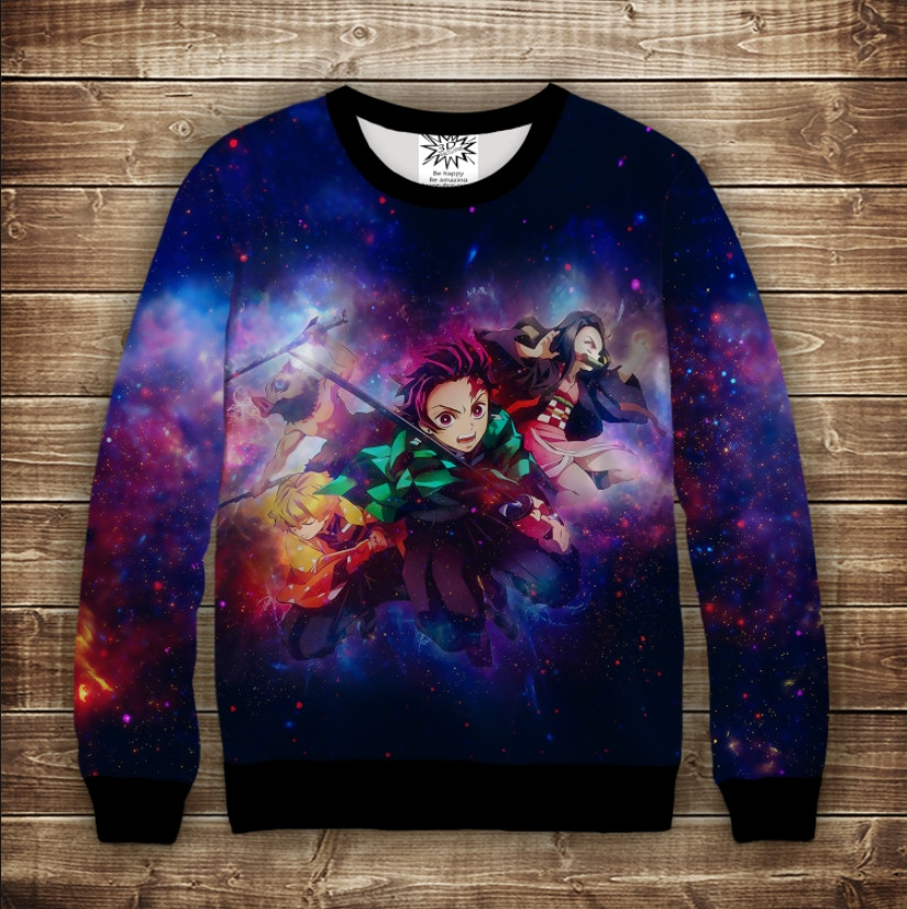 Світшот з 3D принтом Demon Slayer. Клинок розсікаючий демона ВСІ Розміри Преміум тканина