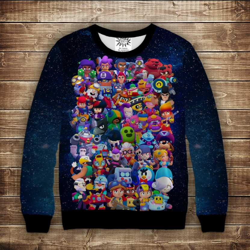 Світшот із 3D принтом Бравлери. Brawl Stars ВСІ Розміри Преміум тканина