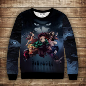 Свитшот с 3D принтом Demon Slayer. Клинок розсікаючий демона ВСІ Розміри Преміум тканина