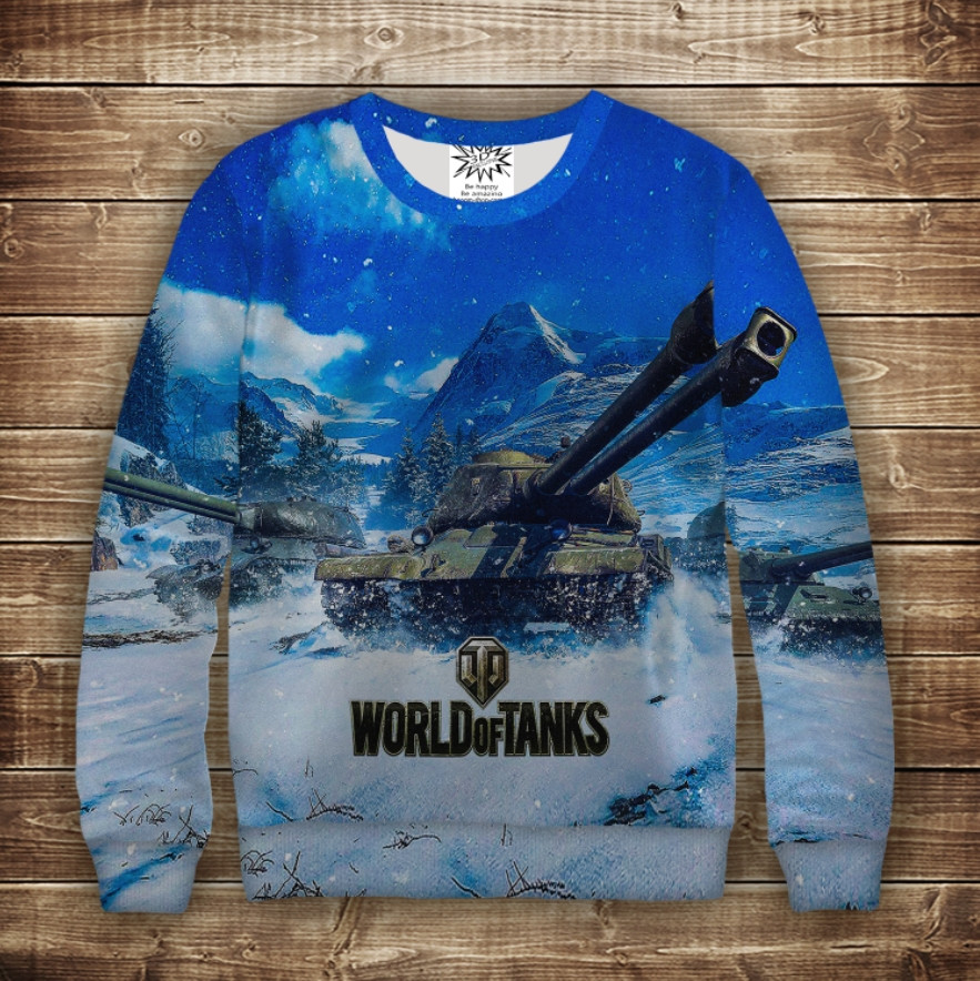 Свитшот с 3D принтом World of Tanks Танки ВСІ Розміри Преміум тканина