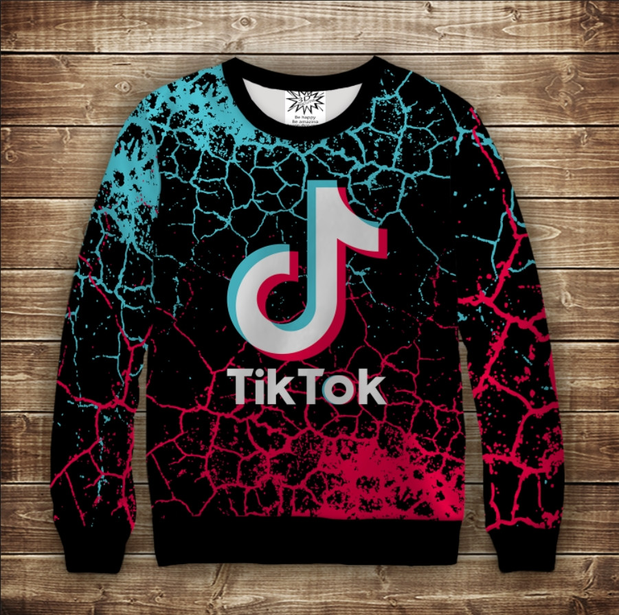 Свитшот с 3D принтом Тік Ток “Tik Tok” ВСІ Розміри Преміум тканина