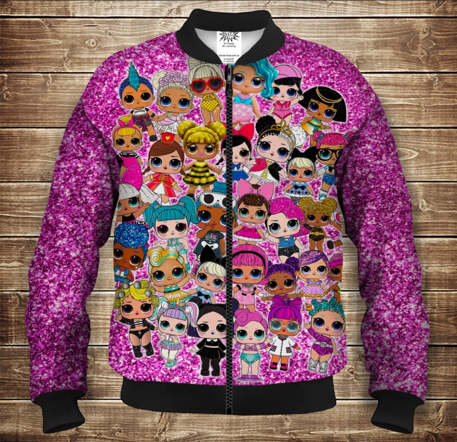 Бомбер з 3D принтом на тему Ляльки лол (lol) ВСІ Розміри Преміум тканина