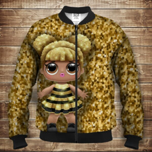 Бомбер з 3D принтом на тему Ляльки лол (lol). Леді бджола ВСІ Розміри Преміум тканина