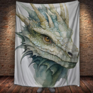 Плед із 3D-принтом Білий дракон на білому фоні 150х200 см.