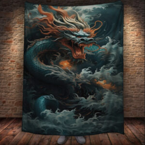 Плед із 3D-принтом Морський китайський дракон 150х200 см.