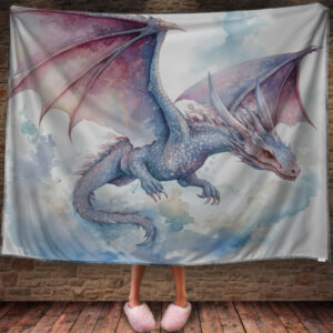 Плед із 3D-принтом Білий повітряний дракон 150х200 см.