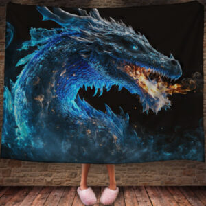 Плед із 3D-принтом Неоновий дракон 150х200 см.