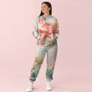 Жіночий спортивний костюм із принтом ніжні квіти 0_064 ВСІ Розміри Преміум тканина