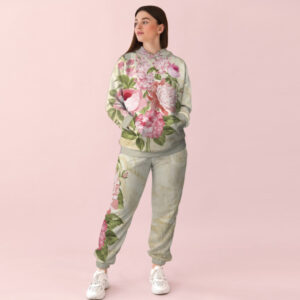 Жіночий спортивний костюм із принтом ніжні квіти 0_066 ВСІ Розміри Преміум тканина