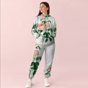 Жіночий спортивний костюм із принтом ніжні квіти 0_066 ВСІ Розміри Преміум тканина