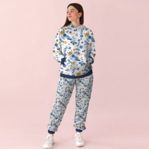 Жіночий білий спортивний костюм із принтом орнамент з совами 0_086 ВСІ Розміри Преміум тканина