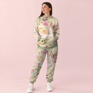 Жіночий спортивний костюм із принтом ніжний квітковий орнамент 0_103 ВСІ Розміри Преміум тканина