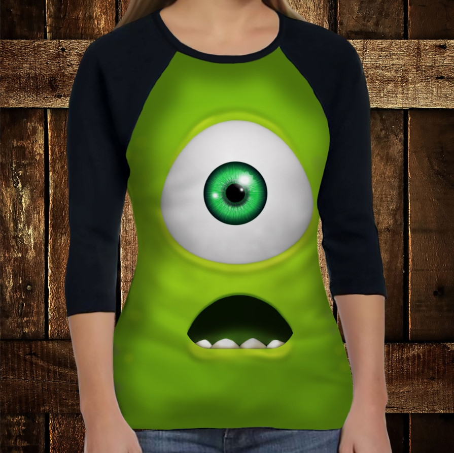 Лонгслив-реглан з 3D принтом: Корпораціія Монстрів. Майк Вазовских ВСІ Розміри Преміум тканина