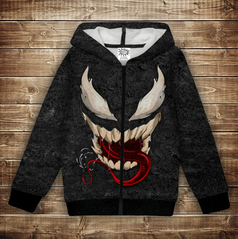 Худі з 3Д принтом на тему - Веном Посмішка. Дитячі та дорослі розміри ВСІ Розміри Преміум тканина