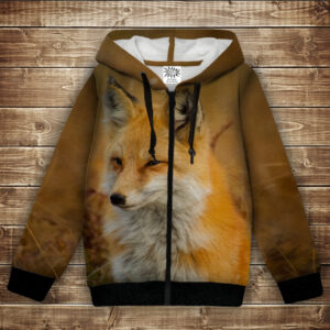 Худі з 3Д принтом на тему - Хитрий лис. Дитячі та дорослі розміри ВСІ Розміри Преміум тканина