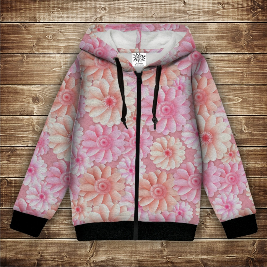 Худі з 3Д принтом на тему - Квітковий принт.. Дитячі та дорослі розміри ВСІ Розміри Преміум тканина