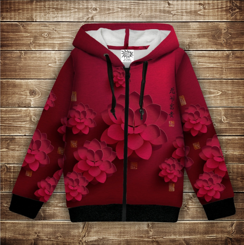 Худі з 3Д принтом на тему - Квітковий принт.. Дитячі та дорослі розміри ВСІ Розміри Преміум тканина