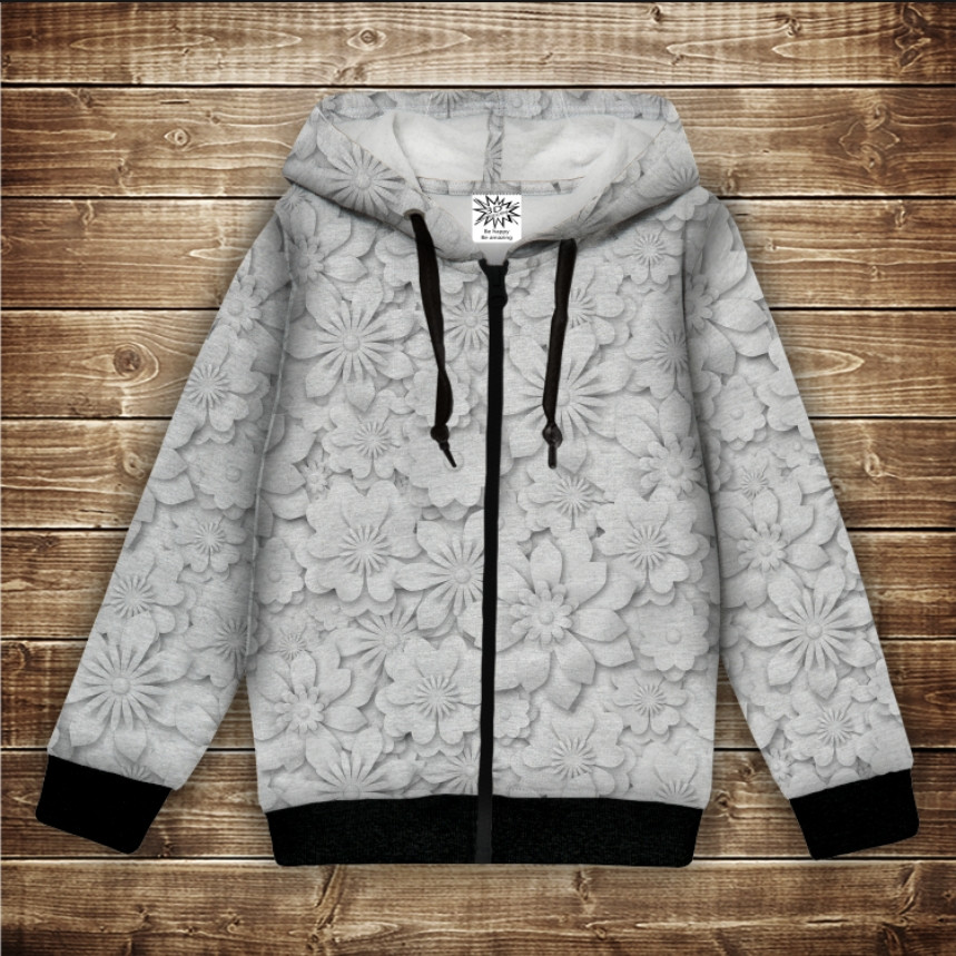 Худі з 3Д принтом на тему - Квітковий принт.. Дитячі та дорослі розміри ВСІ Розміри Преміум тканина