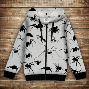 Худі з 3Д принтом на тему - Halloween Хелловін. Павуки. Дитячі та дорослі розміри ВСІ Розміри Преміум тканина