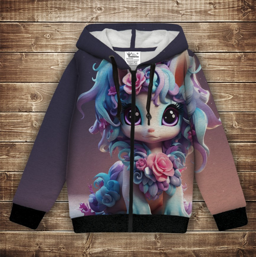 Худі теплий з 3Д принтом Єдинорожка ВСІ Розміри Преміум тканина