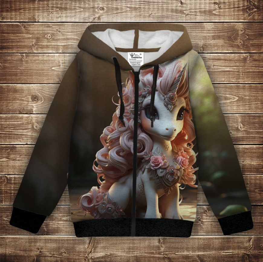 Худі теплий з 3Д принтом Єдинорожка ВСІ Розміри Преміум тканина