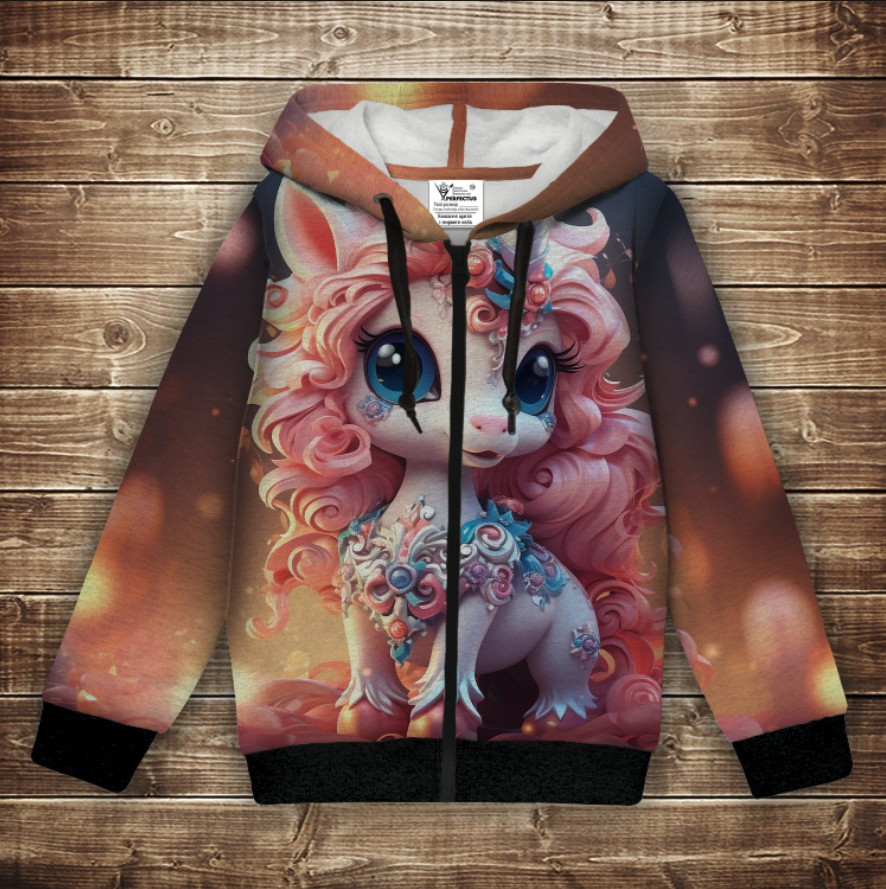 Худі теплий з 3Д принтом Єдинорожка ВСІ Розміри Преміум тканина