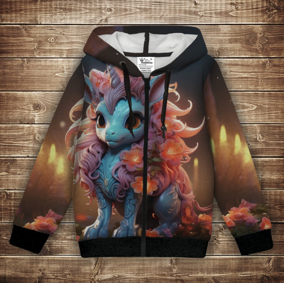 Худі теплий з 3Д принтом Єдинорожка ВСІ Розміри Преміум тканина