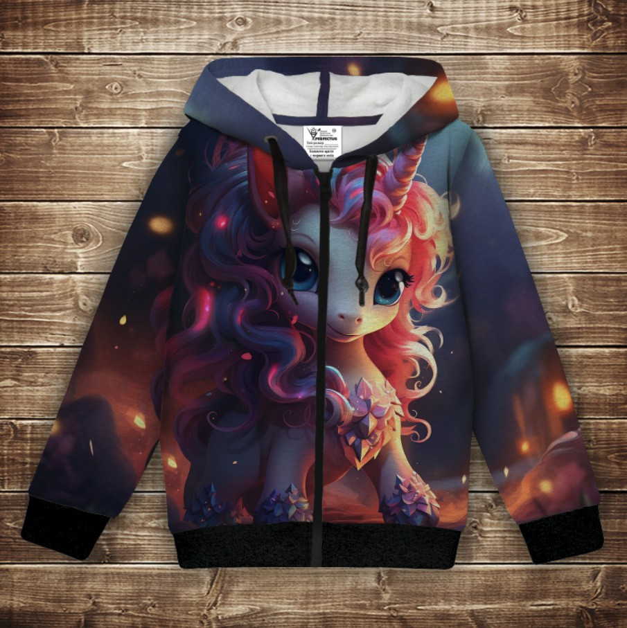 Худі теплий з 3Д принтом Єдинорожка ВСІ Розміри Преміум тканина