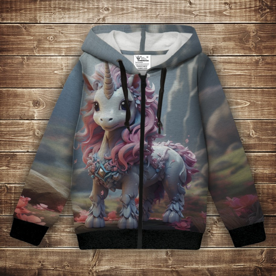 Худі теплий з 3Д принтом Єдинорожка ВСІ Розміри Преміум тканина