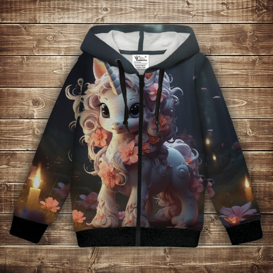 Худі теплий з 3Д принтом Єдинорожка ВСІ Розміри Преміум тканина